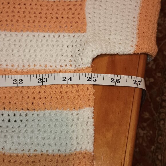 J. Jill Size XL Peach and White Striped Sweater - Picture 5 of 8